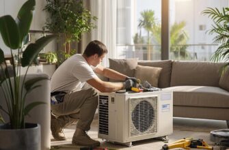 Установка кондиционера в современном интерьере квартиры в Пензе